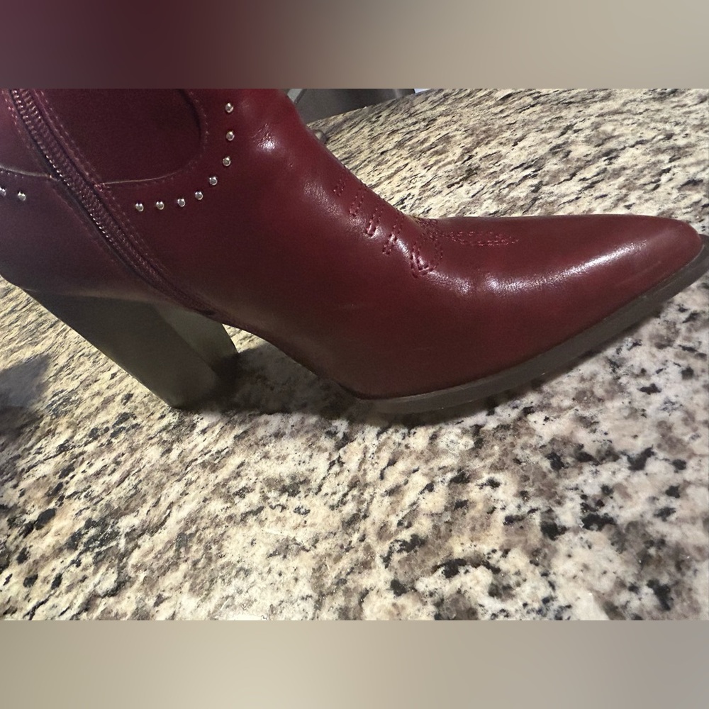 VOMIRA Knee High Cowboy Boots Pointed Toe Chunky Western Wide Calf Cowgirl Boots - Picture 9 of 16